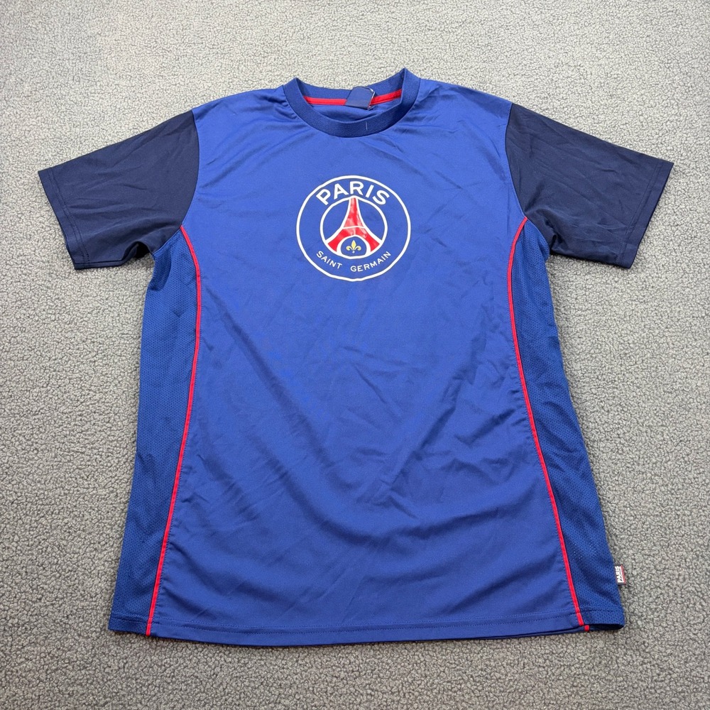 Paris Saint-Germain T-Shirt Mens Large Blue PSG Soccer Jersey Style Weeplay 8088